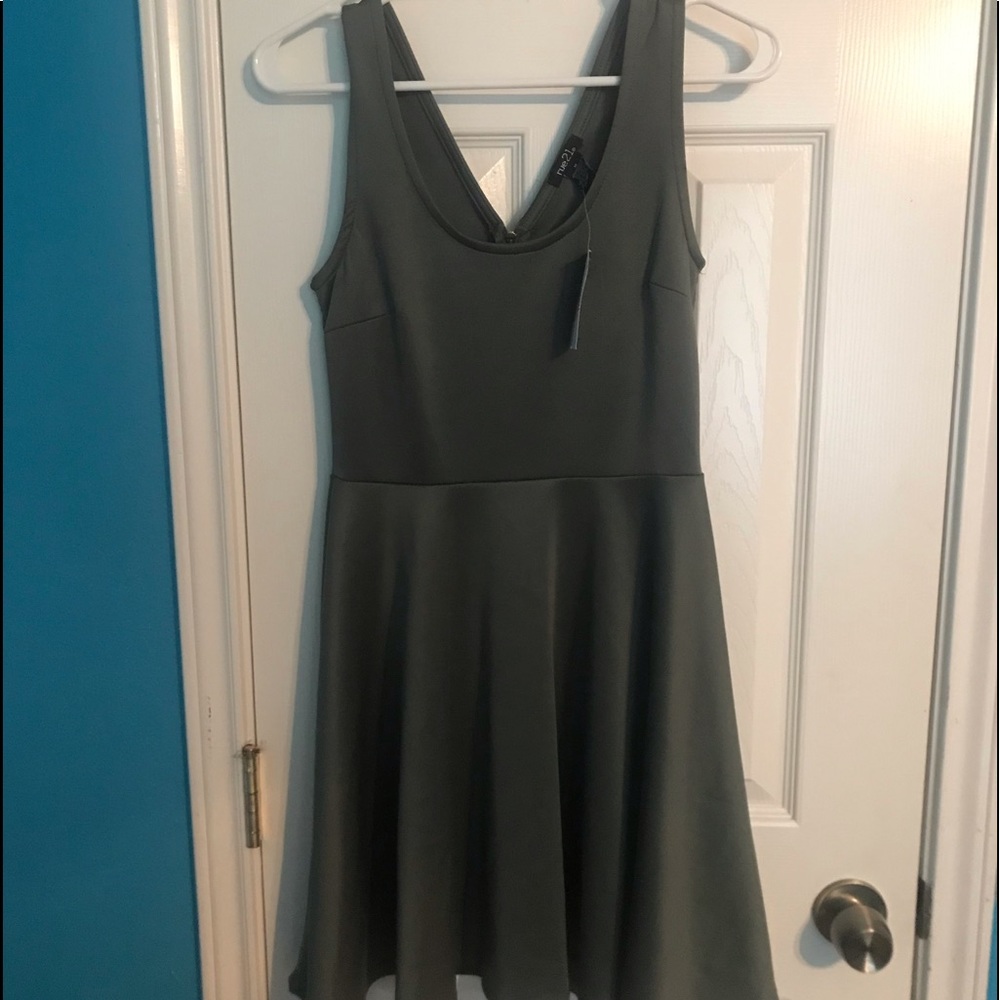 A olive green dress